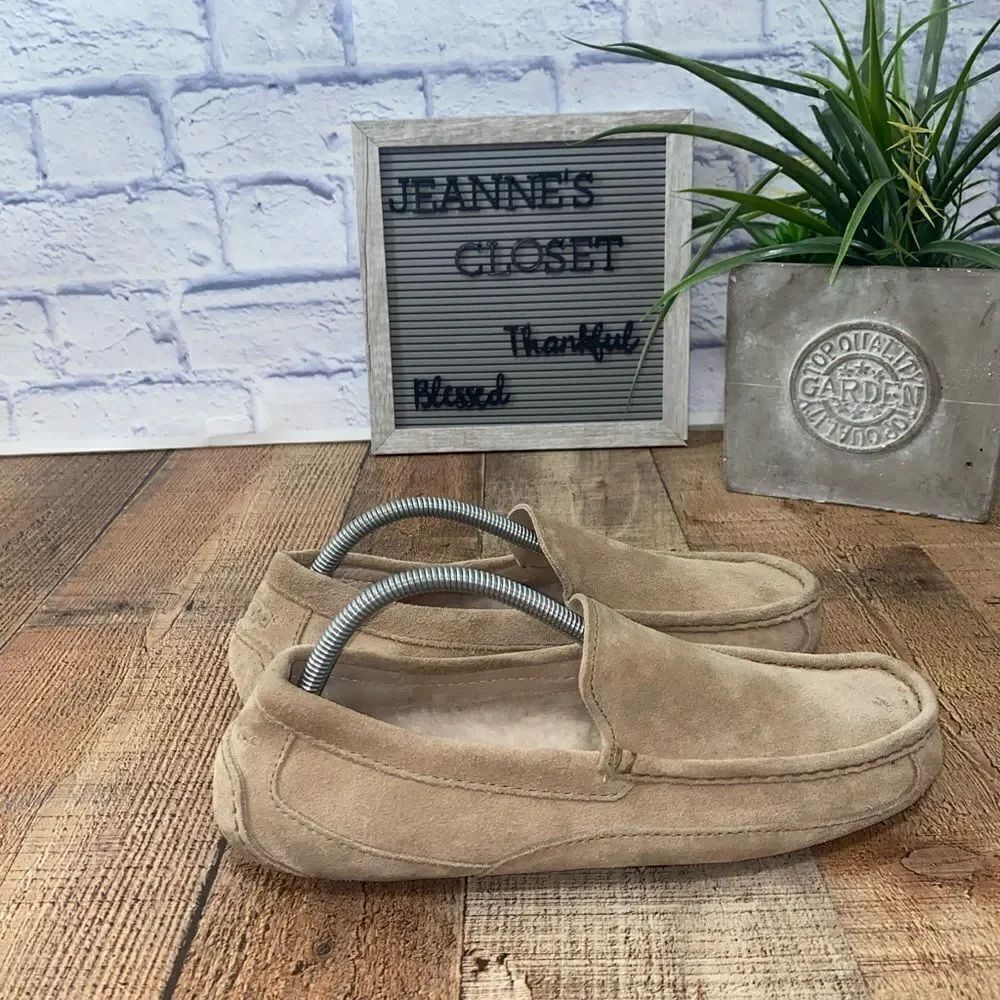 UGG ASCOT PINNACLE SAND SHEARLING HORWEEN LEATHER SHOE US 9